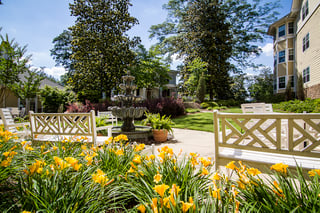 Relaxing Water Feature at winnwood Retirement Community