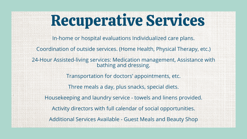 Recuperative Services Recuperative Services