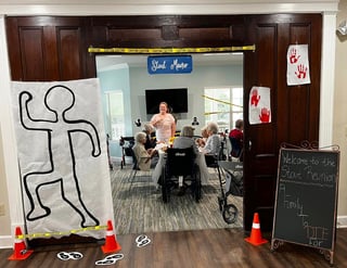 Who can solve the murder mystery? One of our residents, for sure!