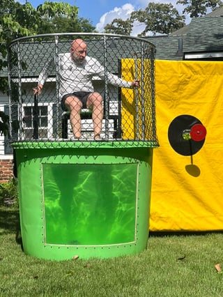 One of our employees in the dunk tank!