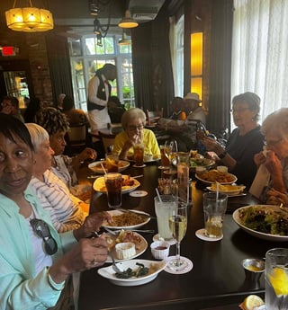 A seafood dinner with our residents