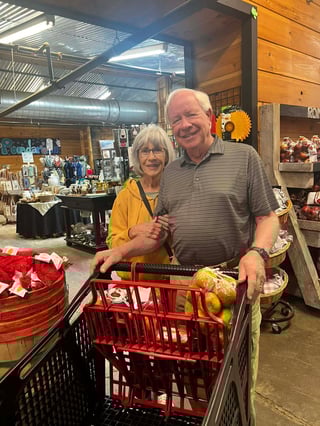 One of our trips to the grocery store